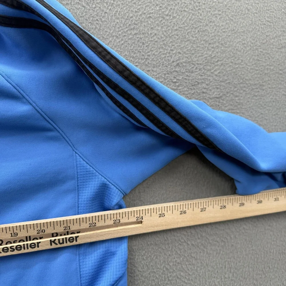 Adidas Track Jacket Mens 2XL Blue 3-Stripes Full Zip Stand Collar Athletic